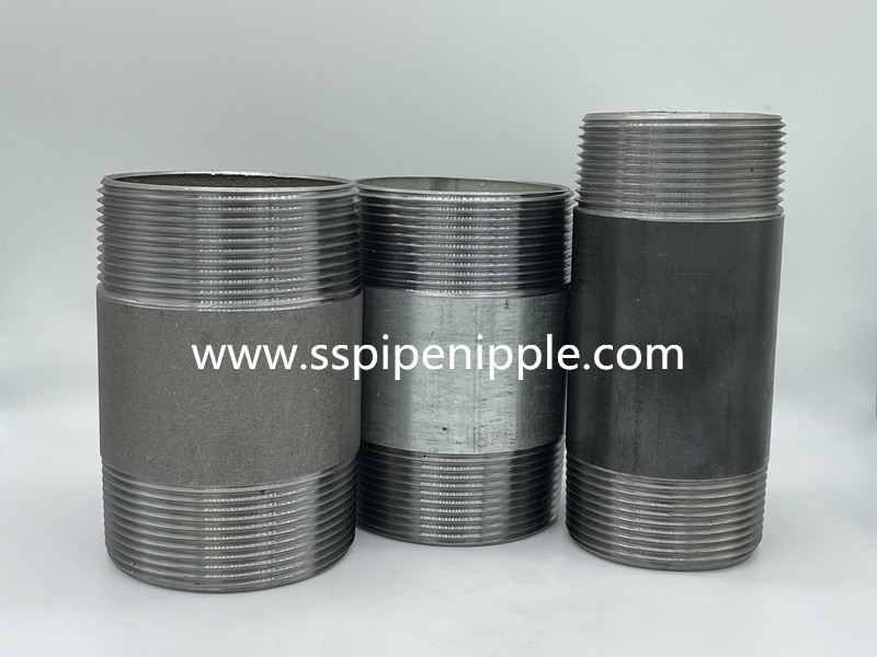 Threaded Black Steel Pipe Nipples  1" Long Hot Galvanized Surface