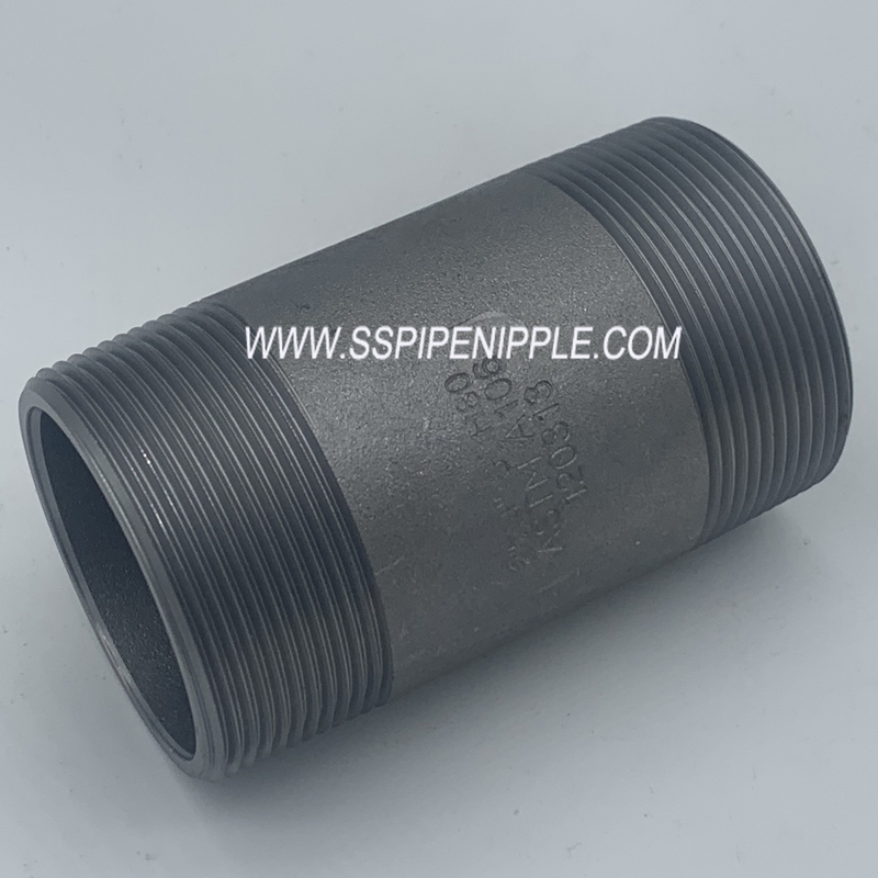 Standard Black Steel Pipe Nipple 2 " X 6" High Pressure Resistance
