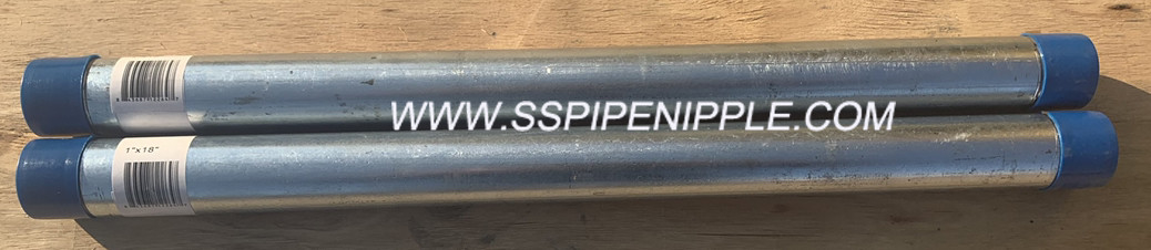 Ready Cut Sch40 1 X18 Astm A53 Hot Galvanized Pipe Nipple NPT